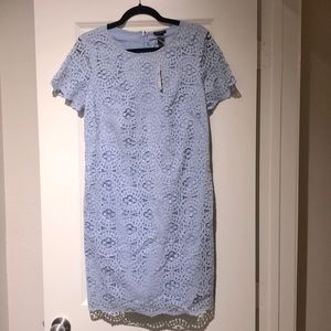 Ann Taylor short sleeved lace dress - light blue- 6